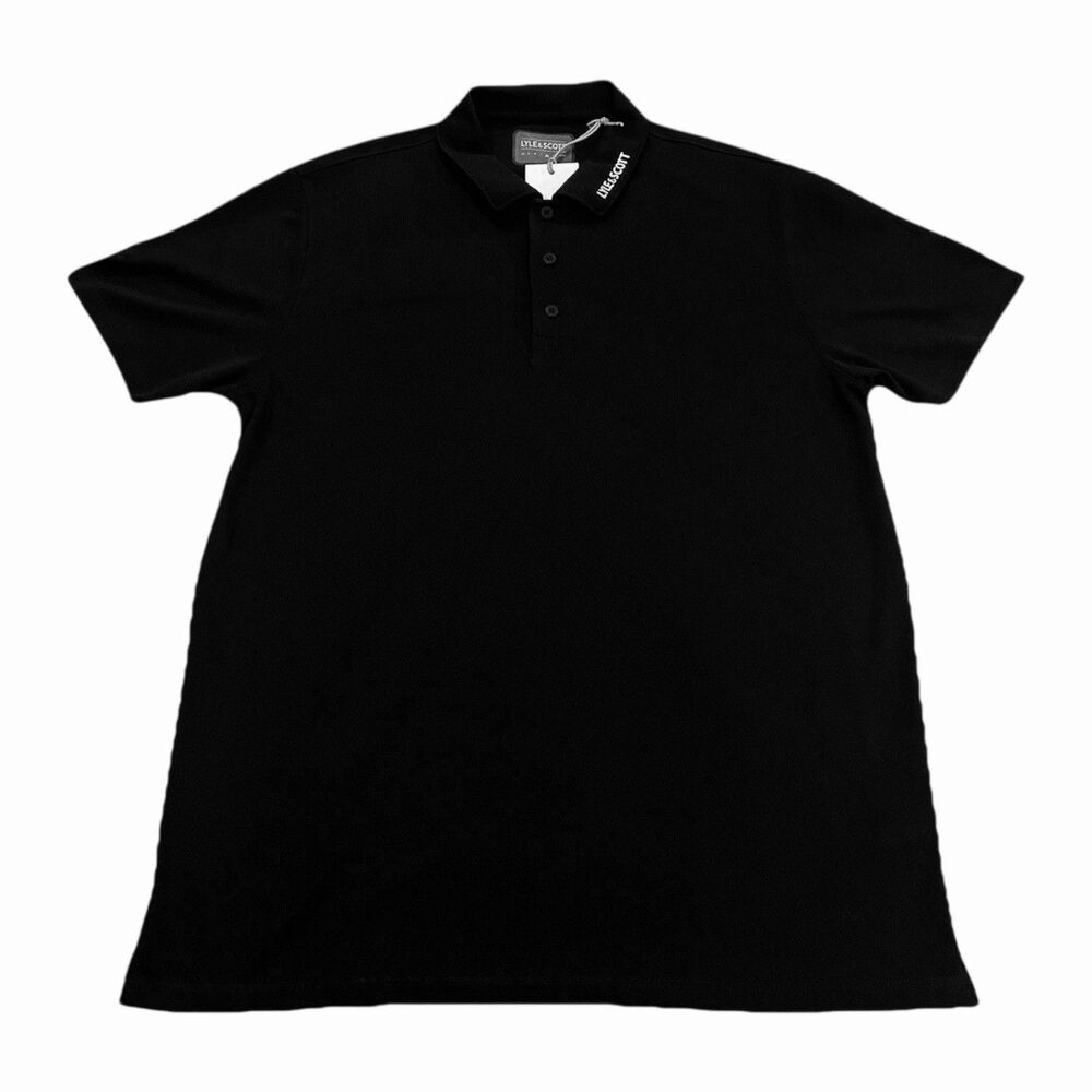 Lyle & Scott Golf Shirt Polo Mens Performance Stretch Short Sleeve XL Black NWT